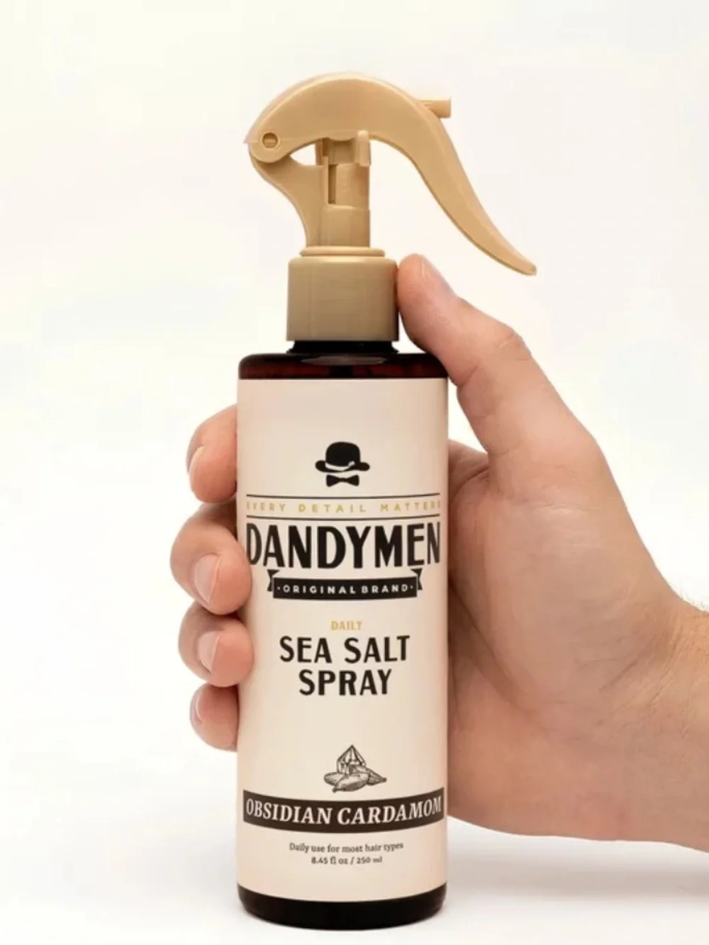 NWT Dandymen Collection Light Hold Sea Salt Spray Obsidian Cardamom 8.45 Fl Oz